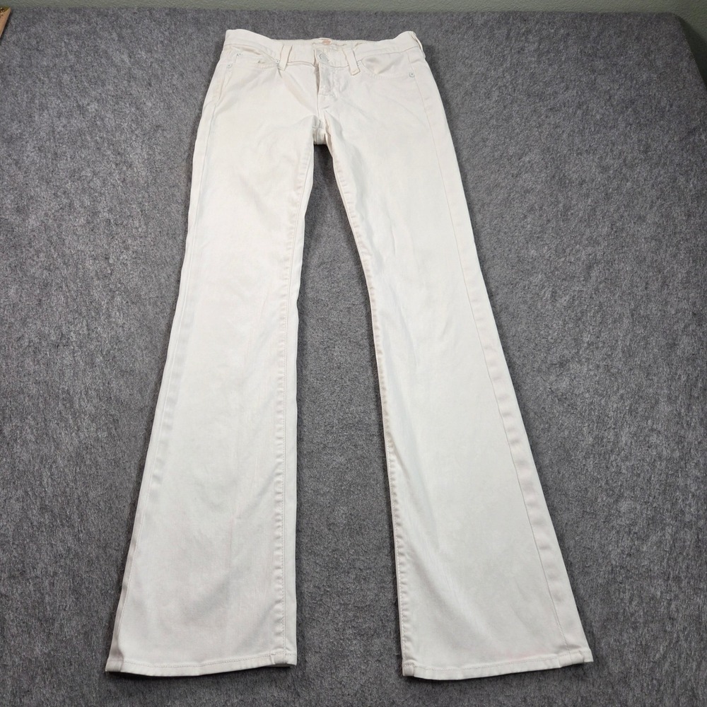7 For All Mankind Jeans Womens 26 White Bootcut Low Rise Stretch Denim U075374S